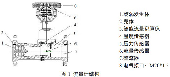 高壓旋進(jìn)旋渦流量計結構圖