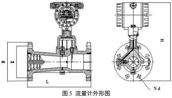 氣體旋進(jìn)旋渦流量計外形圖