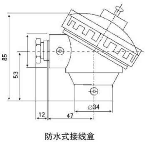 裝配式熱電阻防水接線(xiàn)盒結構圖