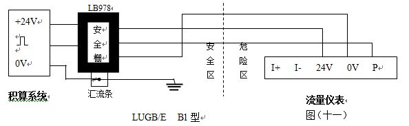 就地顯示蒸汽流量計防暴型渦街流量?jì)x表配線(xiàn)設計圖一