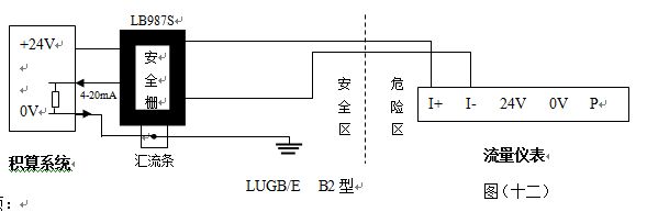 電容式渦街流量計防暴型渦街流量?jì)x表配線(xiàn)設計圖二