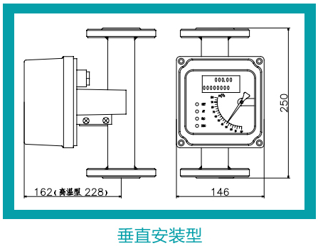 氣體轉子流量計垂直安裝示意圖