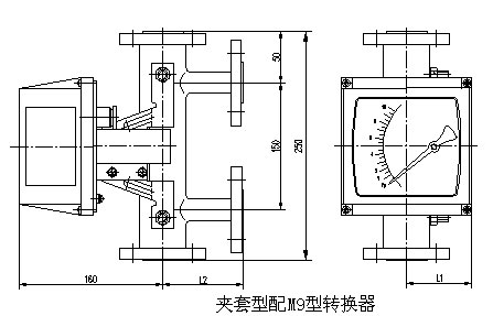 衛生型金屬浮子流量計外形尺寸圖